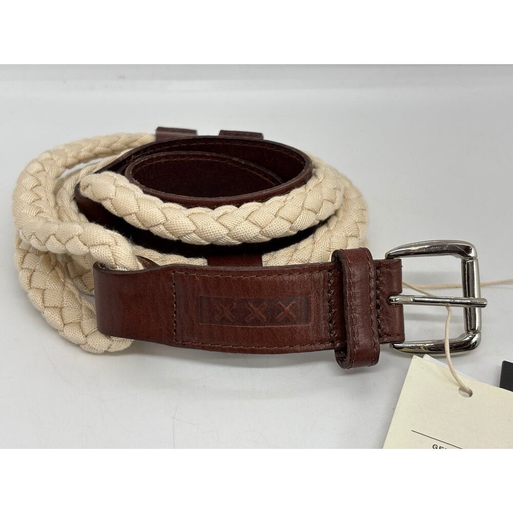 Scotch & Soda Brown and Cream Braided Belt